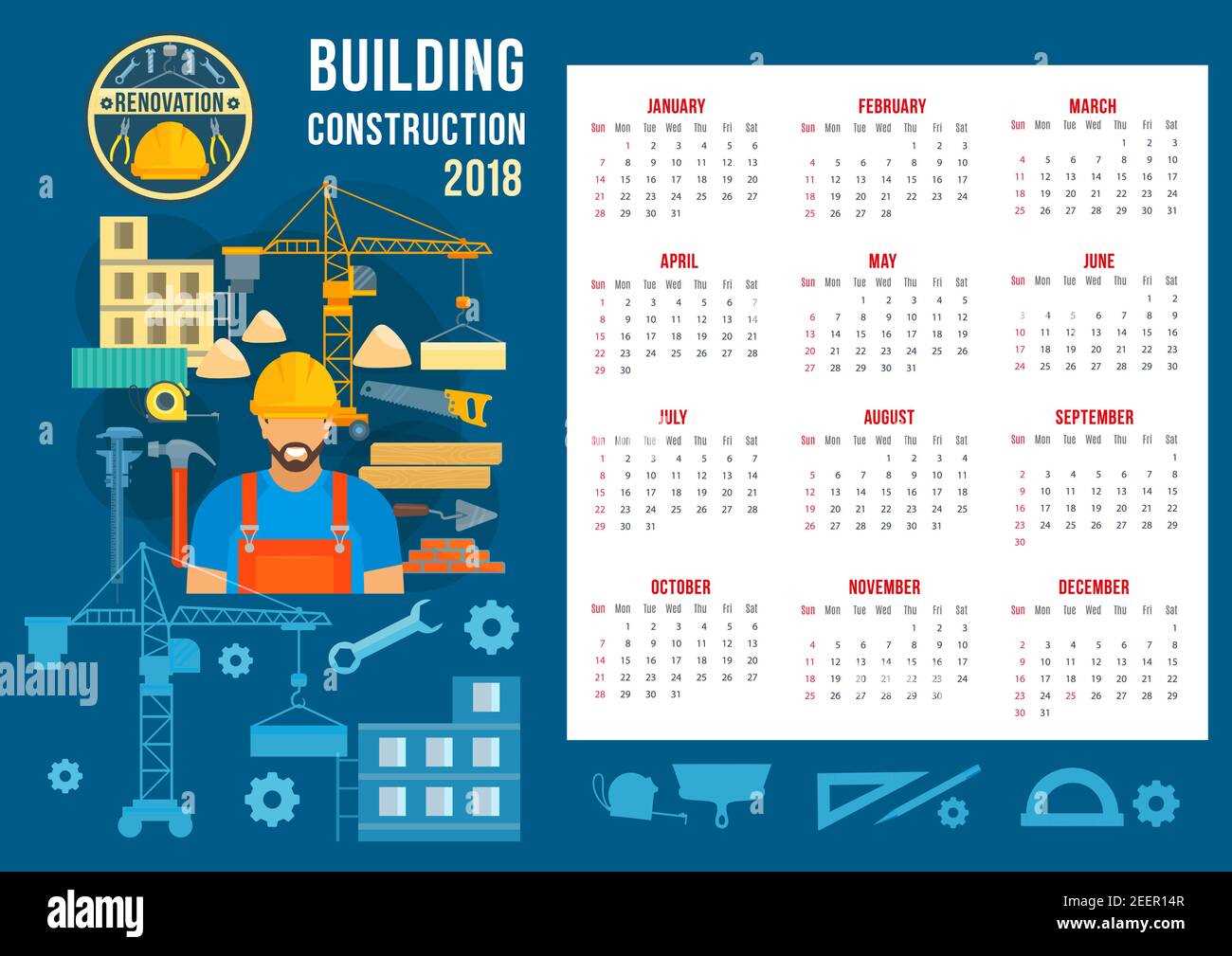 construction calendar template free