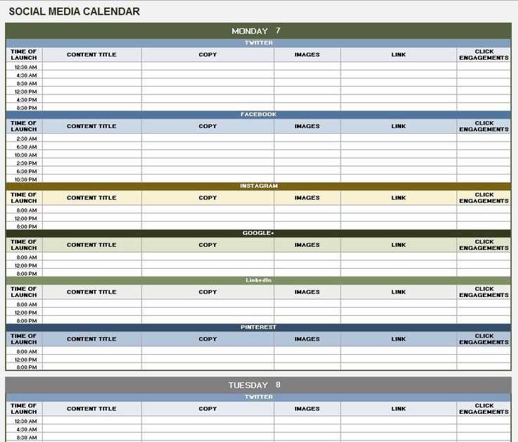 content calendar sheets template