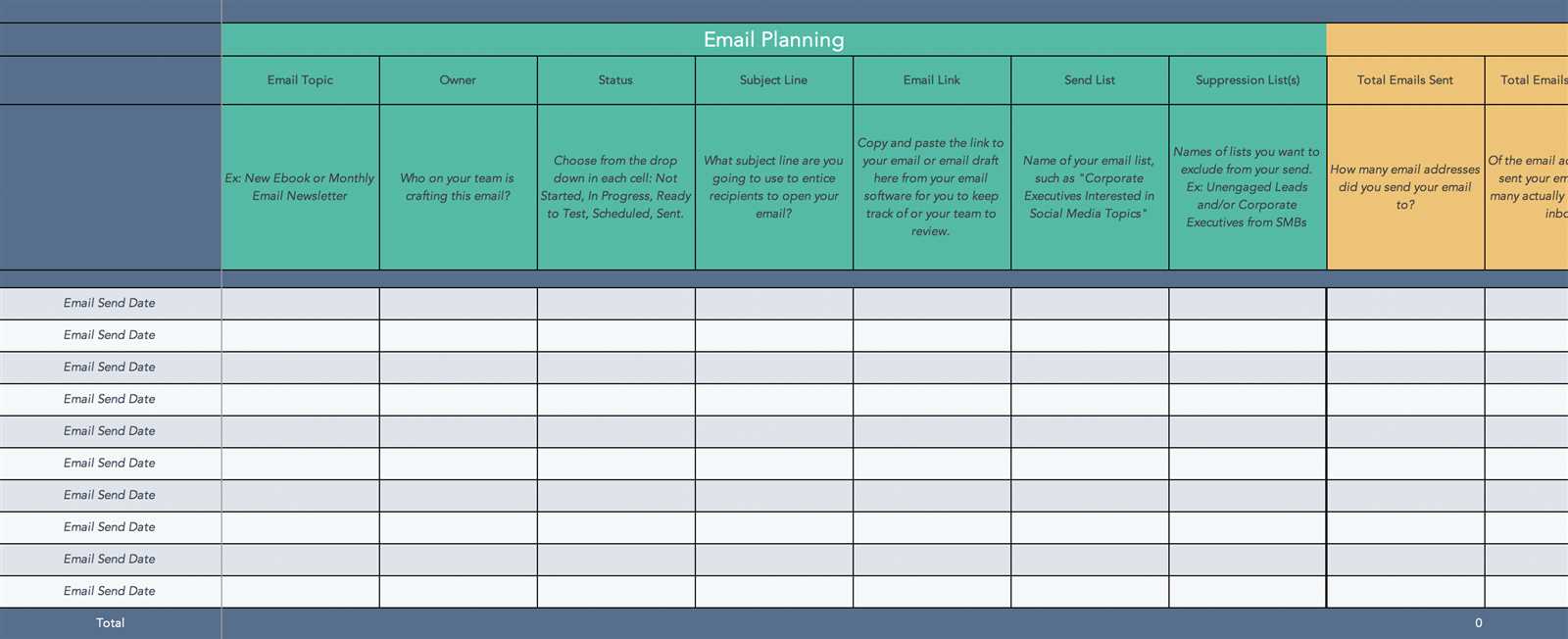 content calendar template hubspot