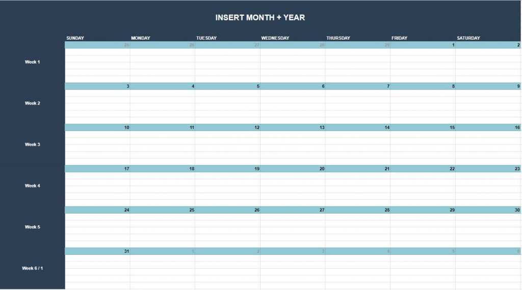 content creation calendar template