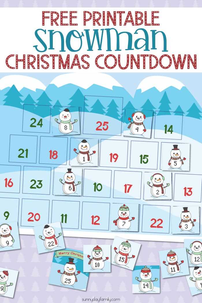 countdown calendar template