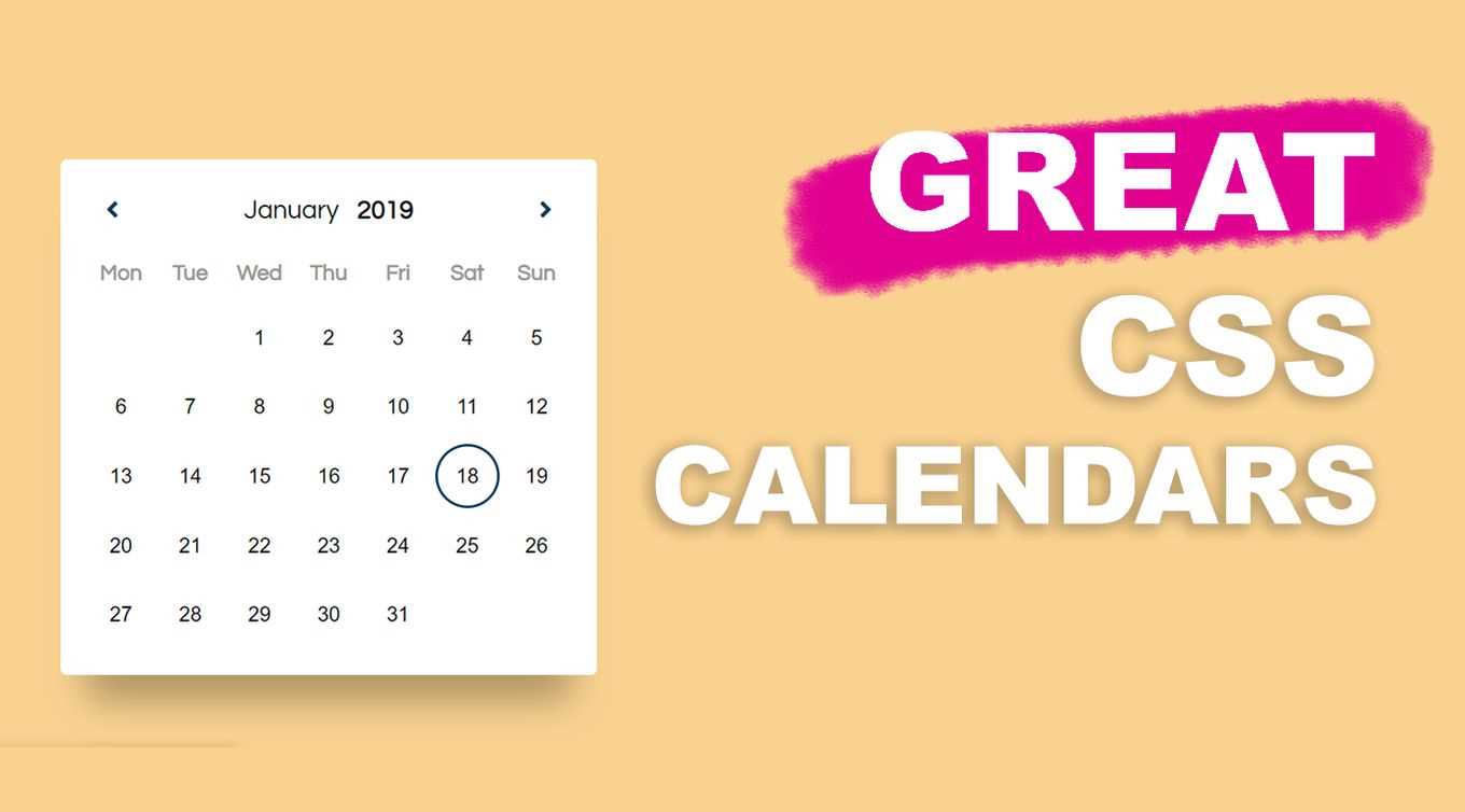 css calendar template