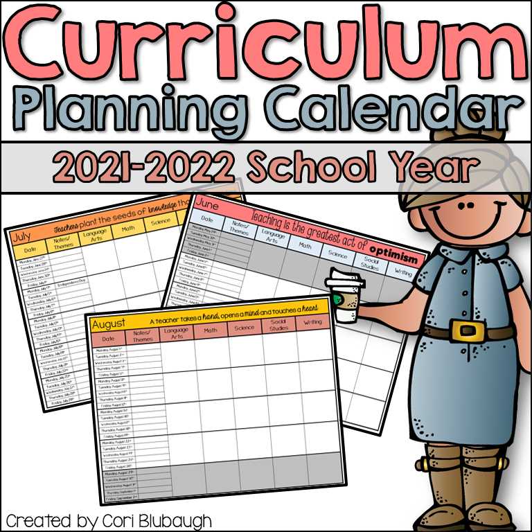 curriculum calendar template