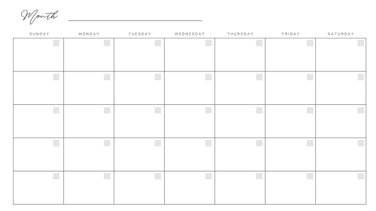 customizable monthly calendar template