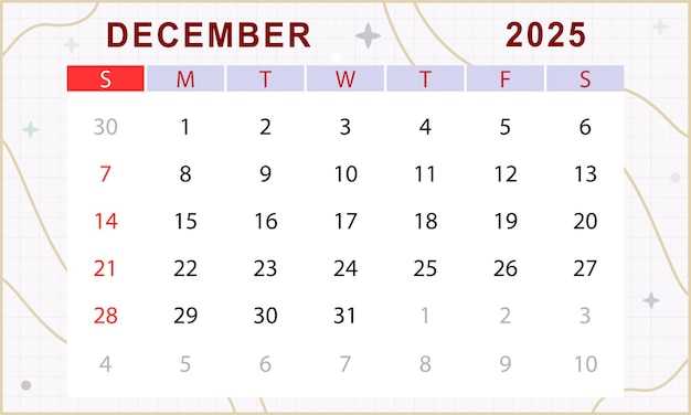 cute december calendar template