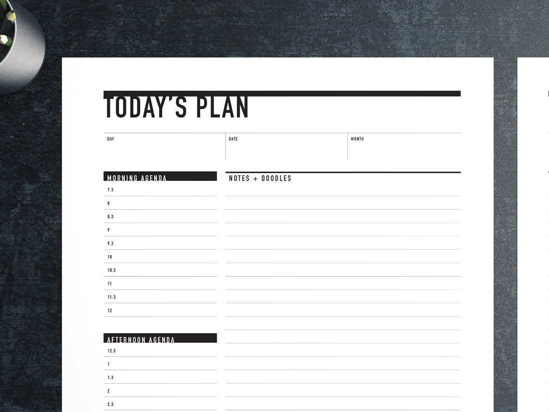 daily agenda calendar template