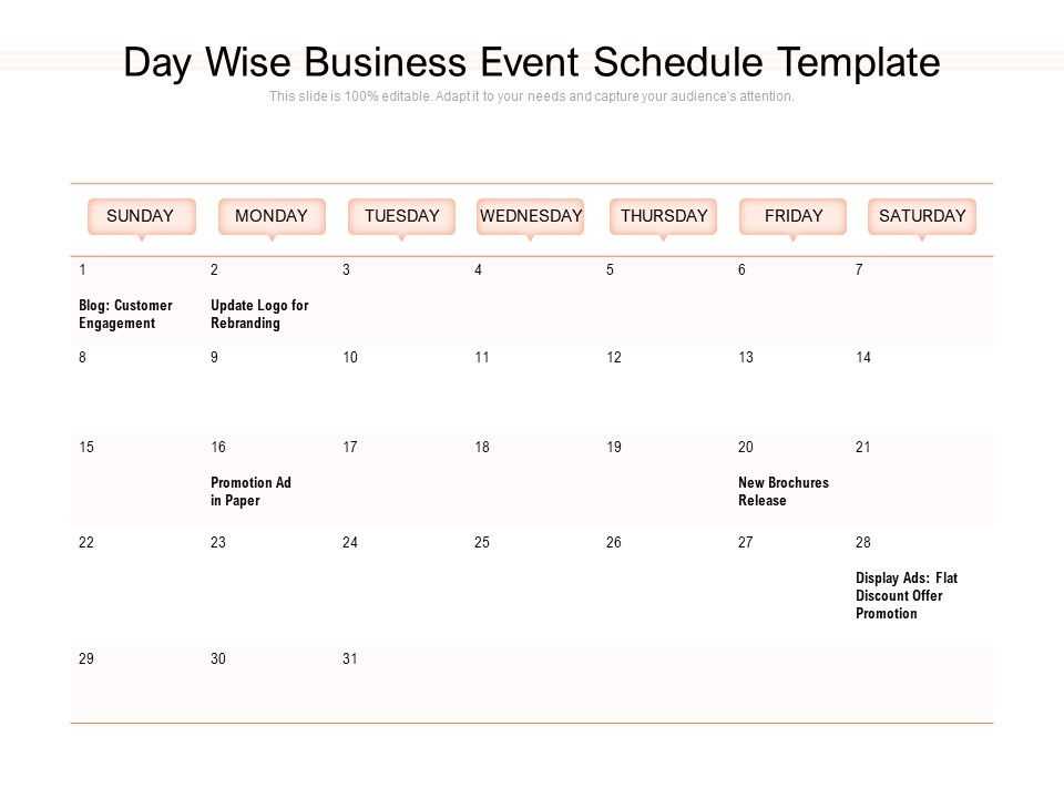 daily event calendar template