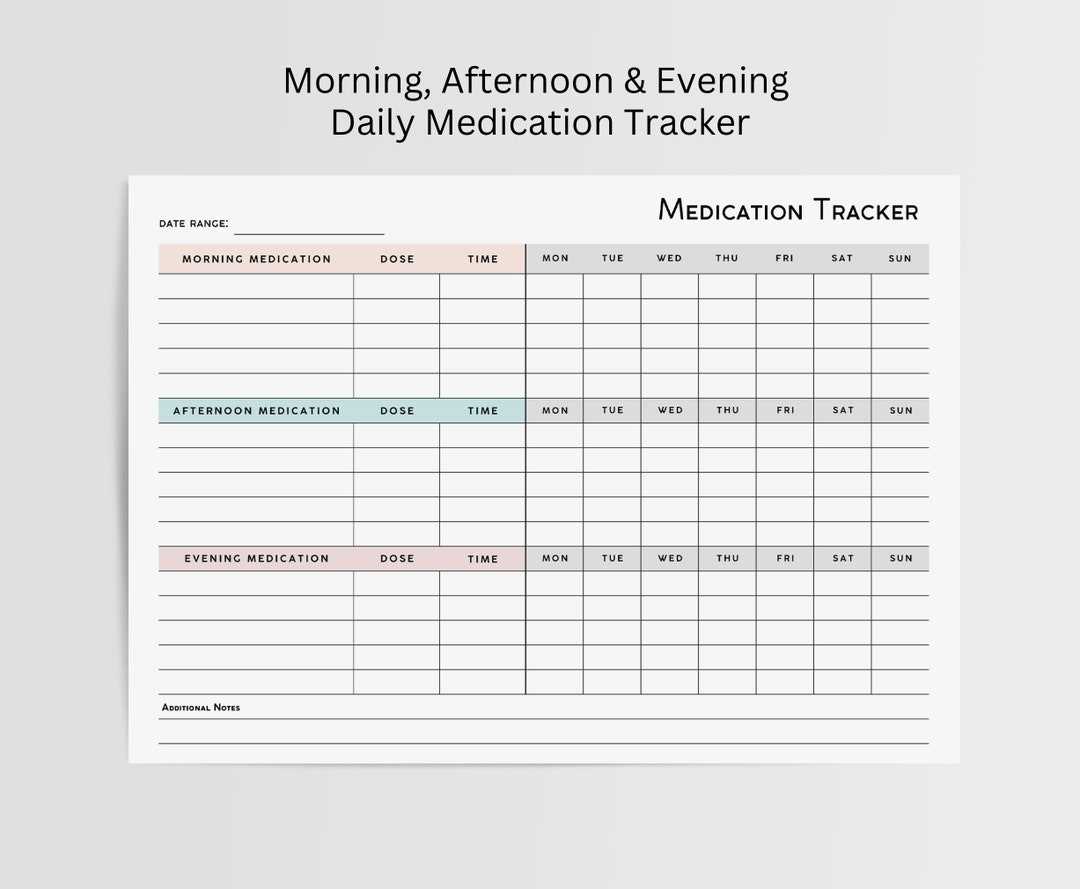 daily medication calendar template