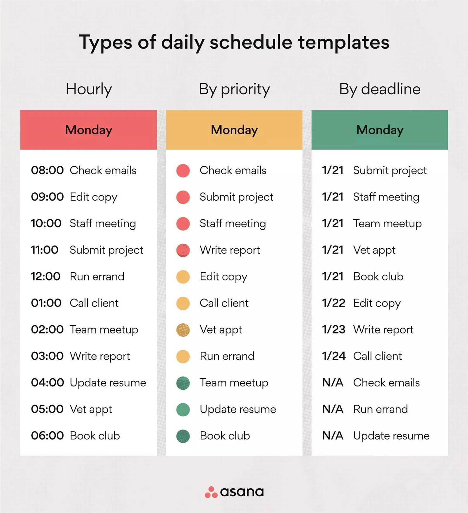 daily schedule calendar template