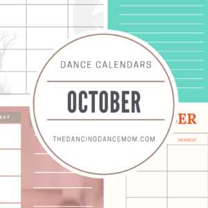 dance calendar template