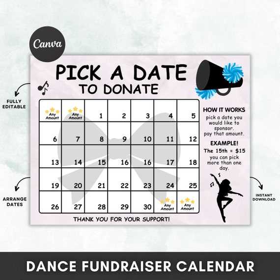 dance calendar template