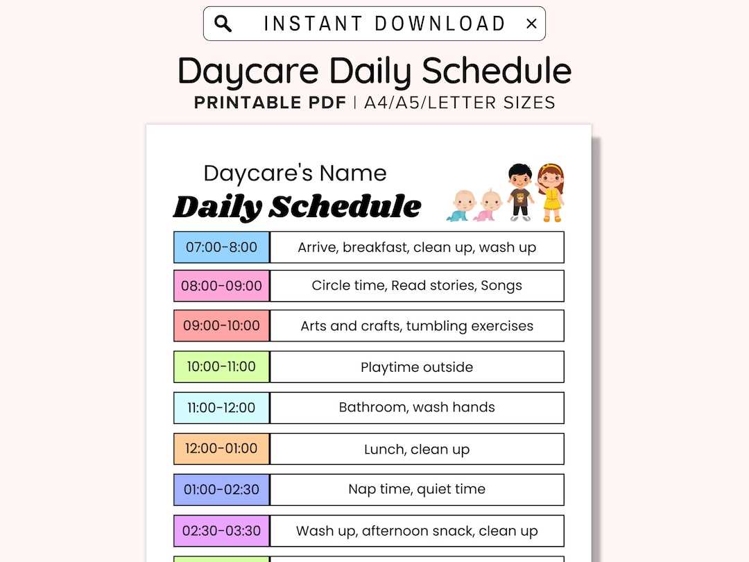 daycare calendar template