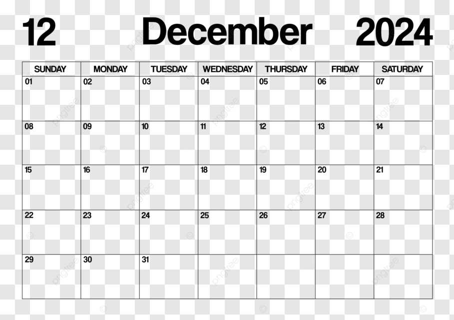 december calendar template editable