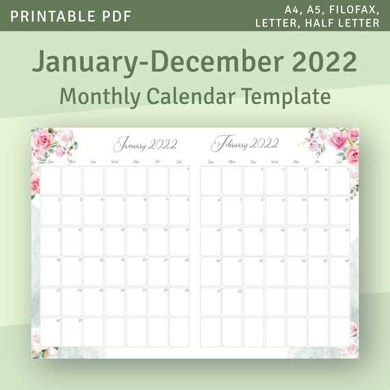 december calendar template printable