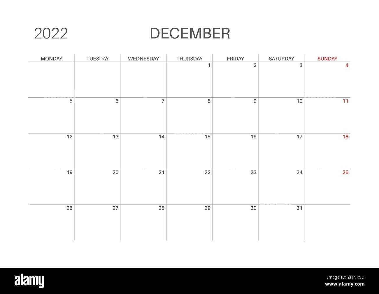 december calendar template