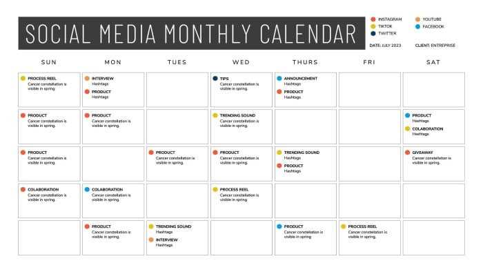 digital marketing calendar template