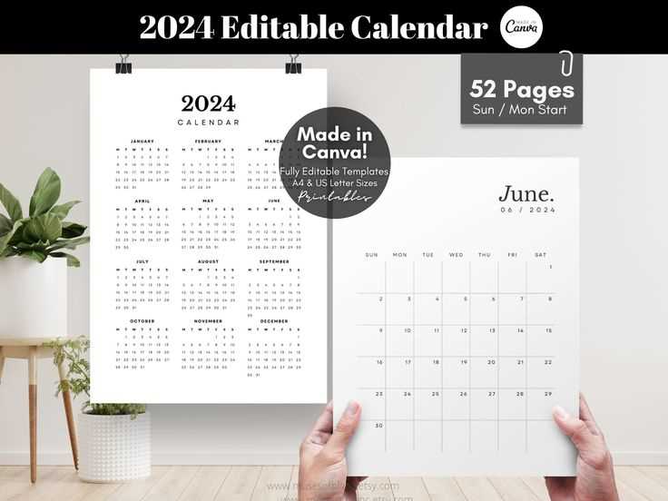 digital photo calendar template