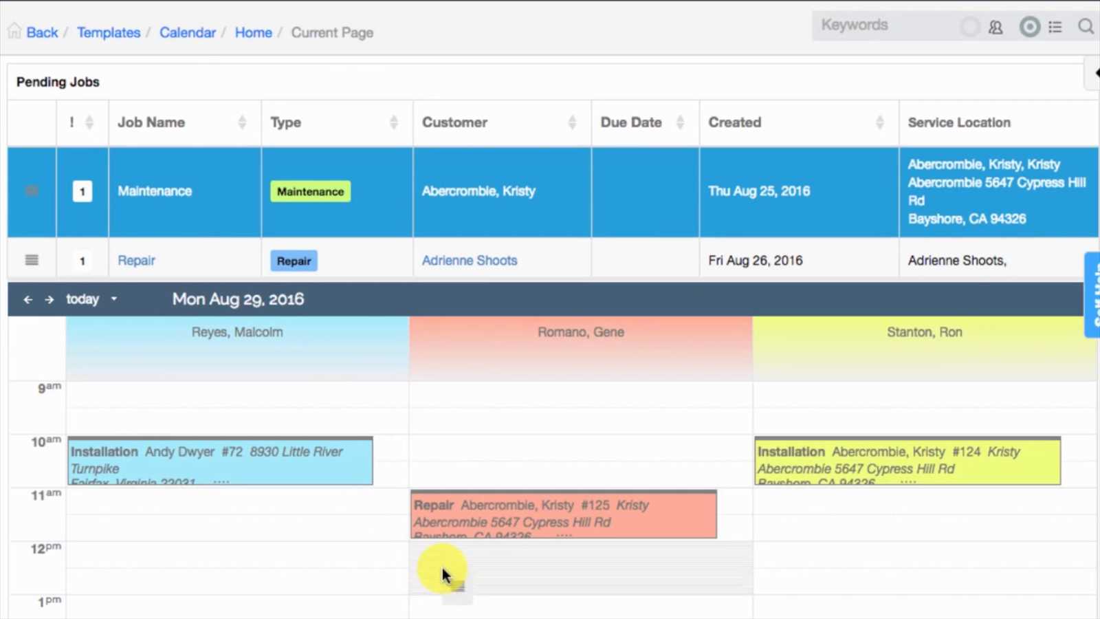 dispatch calendar template