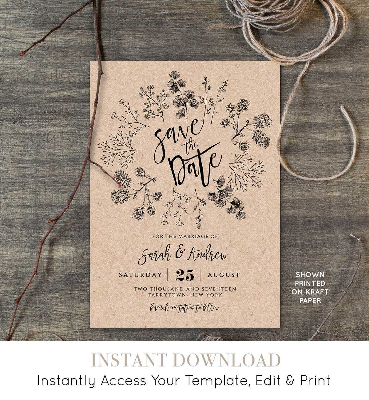 diy save the date calendar template