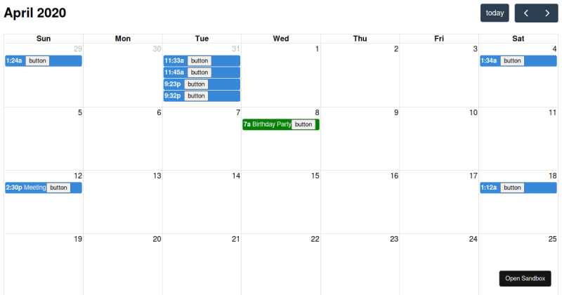 django calendar template