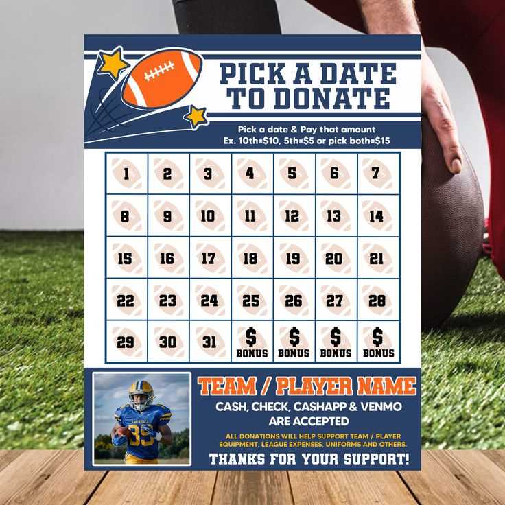 donation calendar template