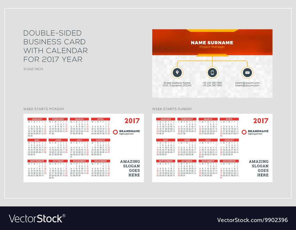 double sided calendar template