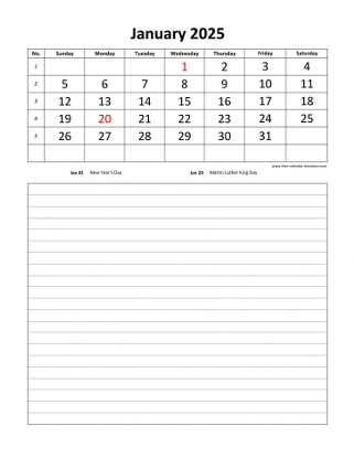 download free calendar template 2025