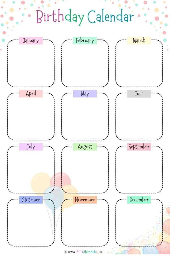 downloadable birthday calendar template