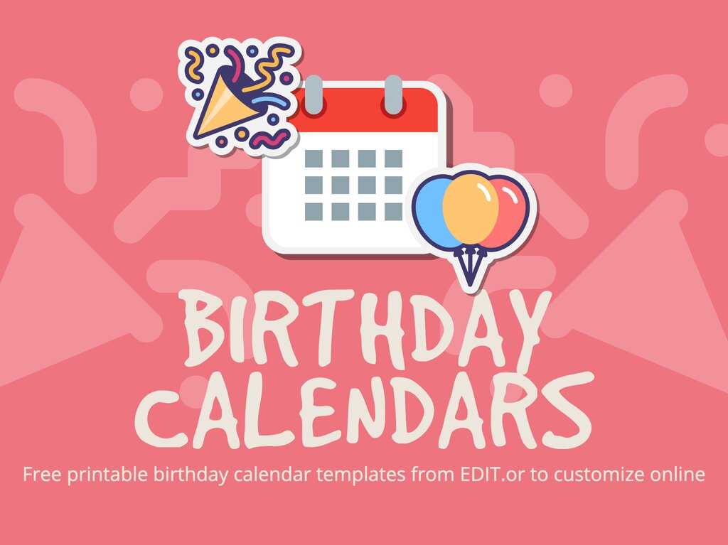 downloadable birthday calendar template