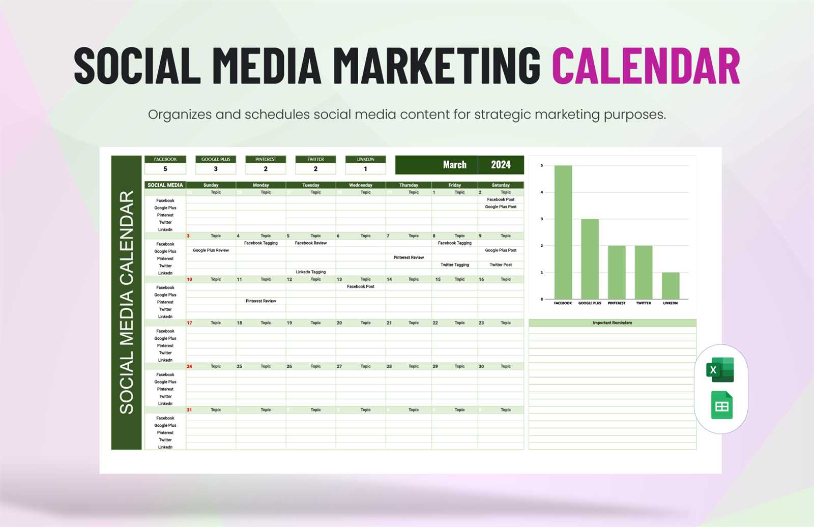 downloadable printable social media calendar template