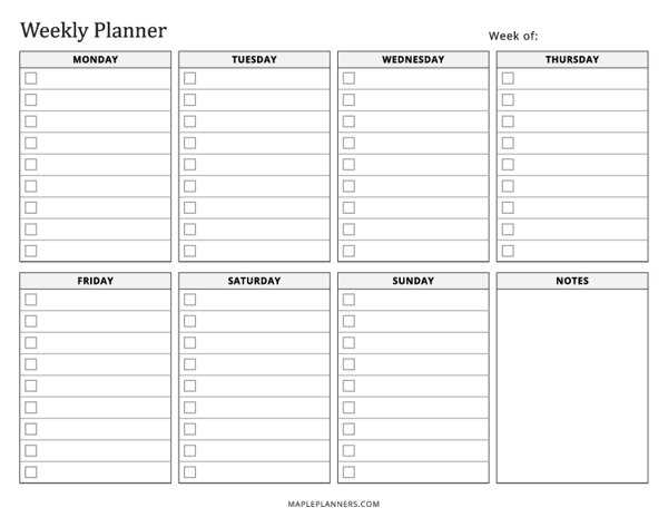 downloadable weekly calendar template