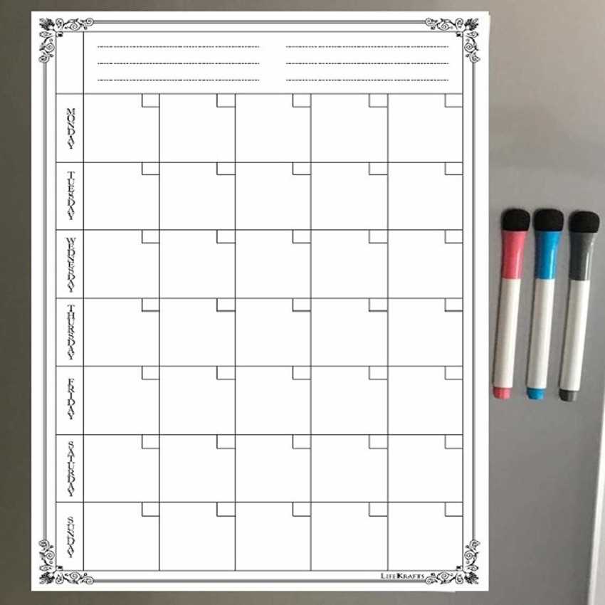 dry erase calendar template