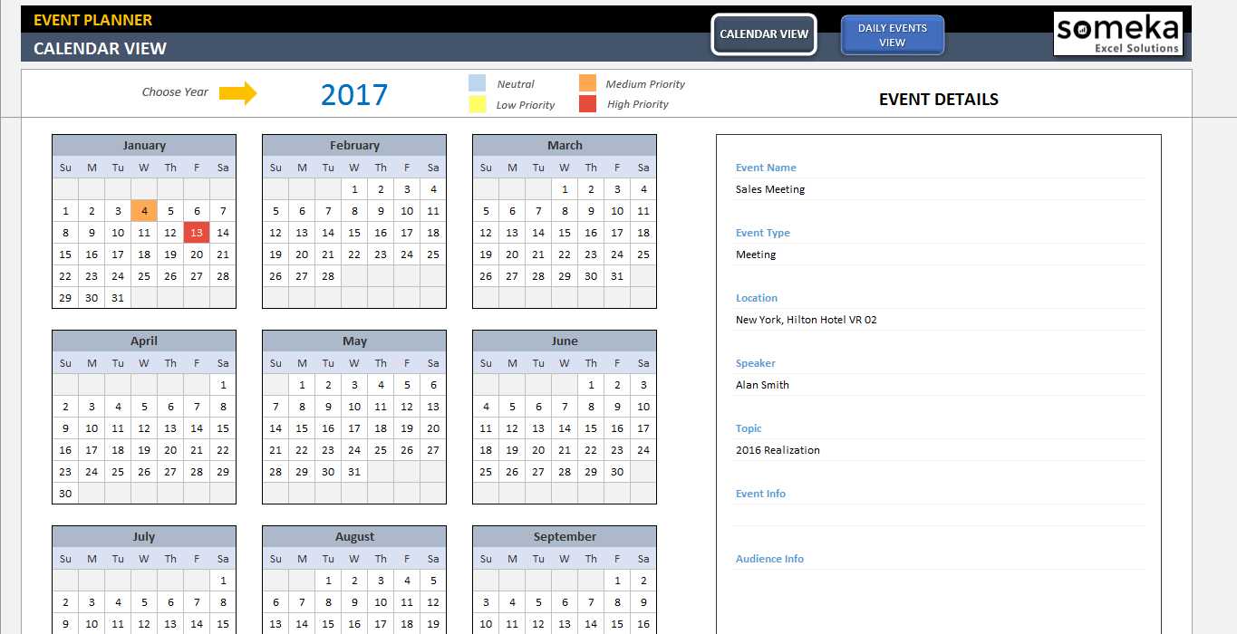 dynamic calendar template