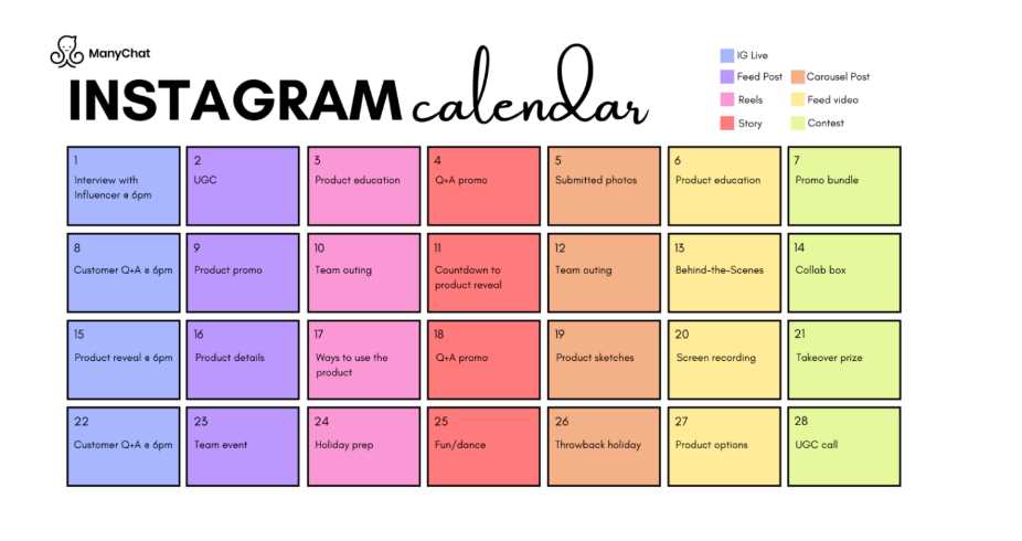 easy social media calendar template