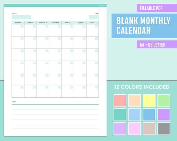 editable blank calendar template