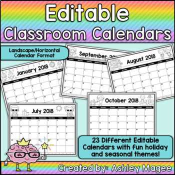 editable event calendar template