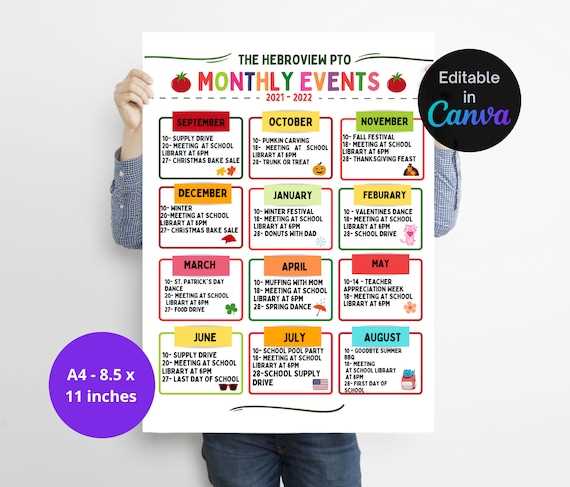 editable event calendar template