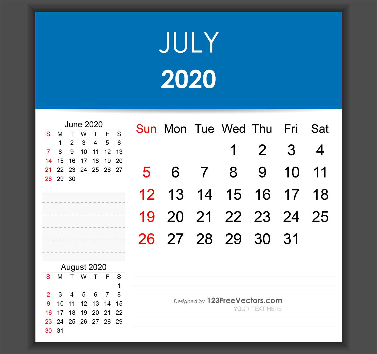 editable july calendar template