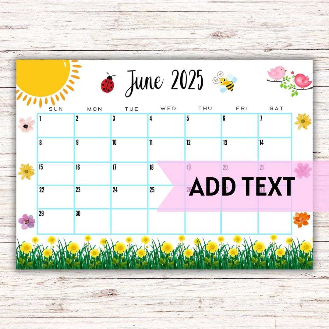 editable june 2025 calendar template