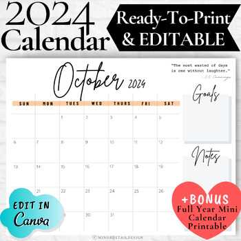 editable october calendar template