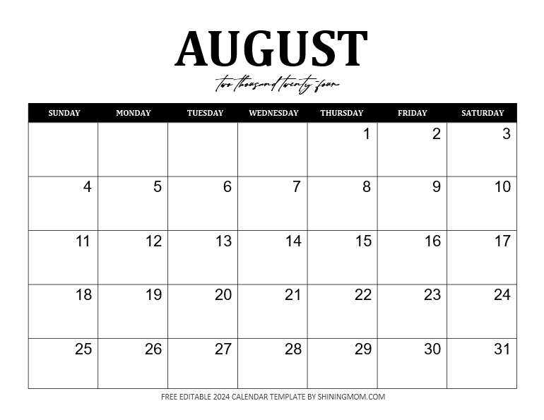 editable printable calendar template