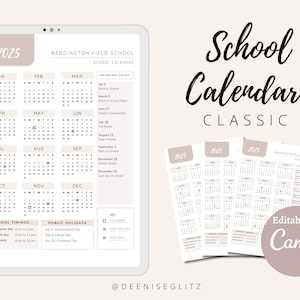 editable school calendar template