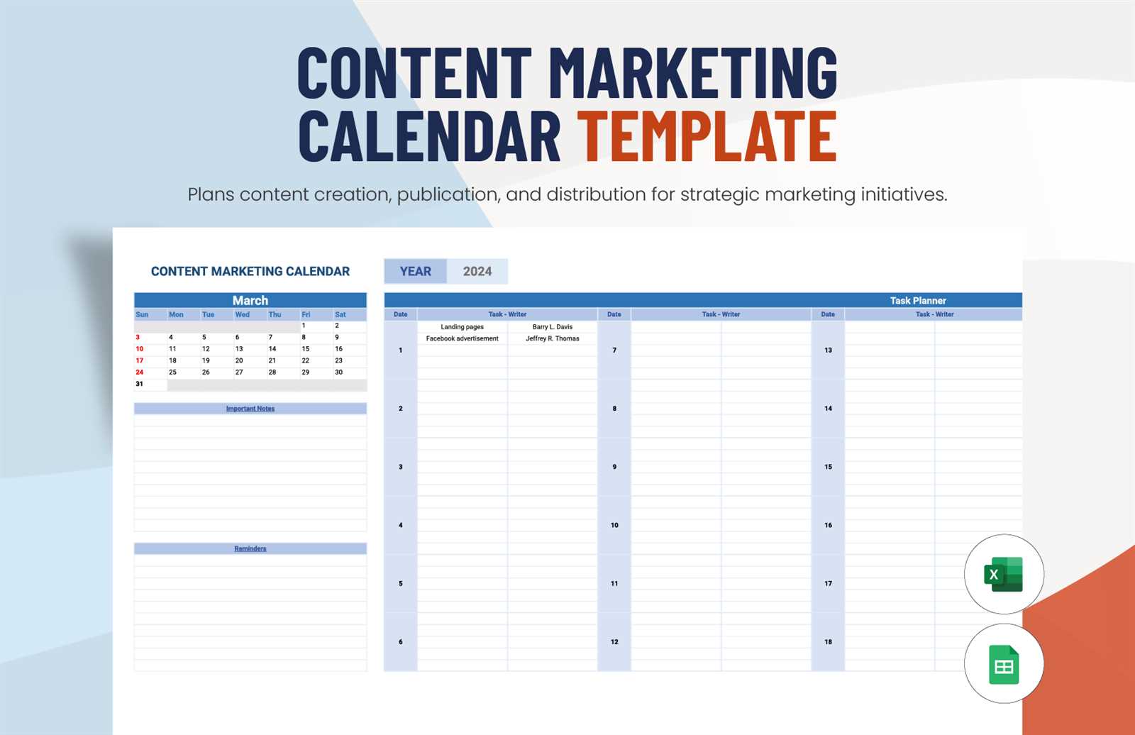 email campaign calendar template