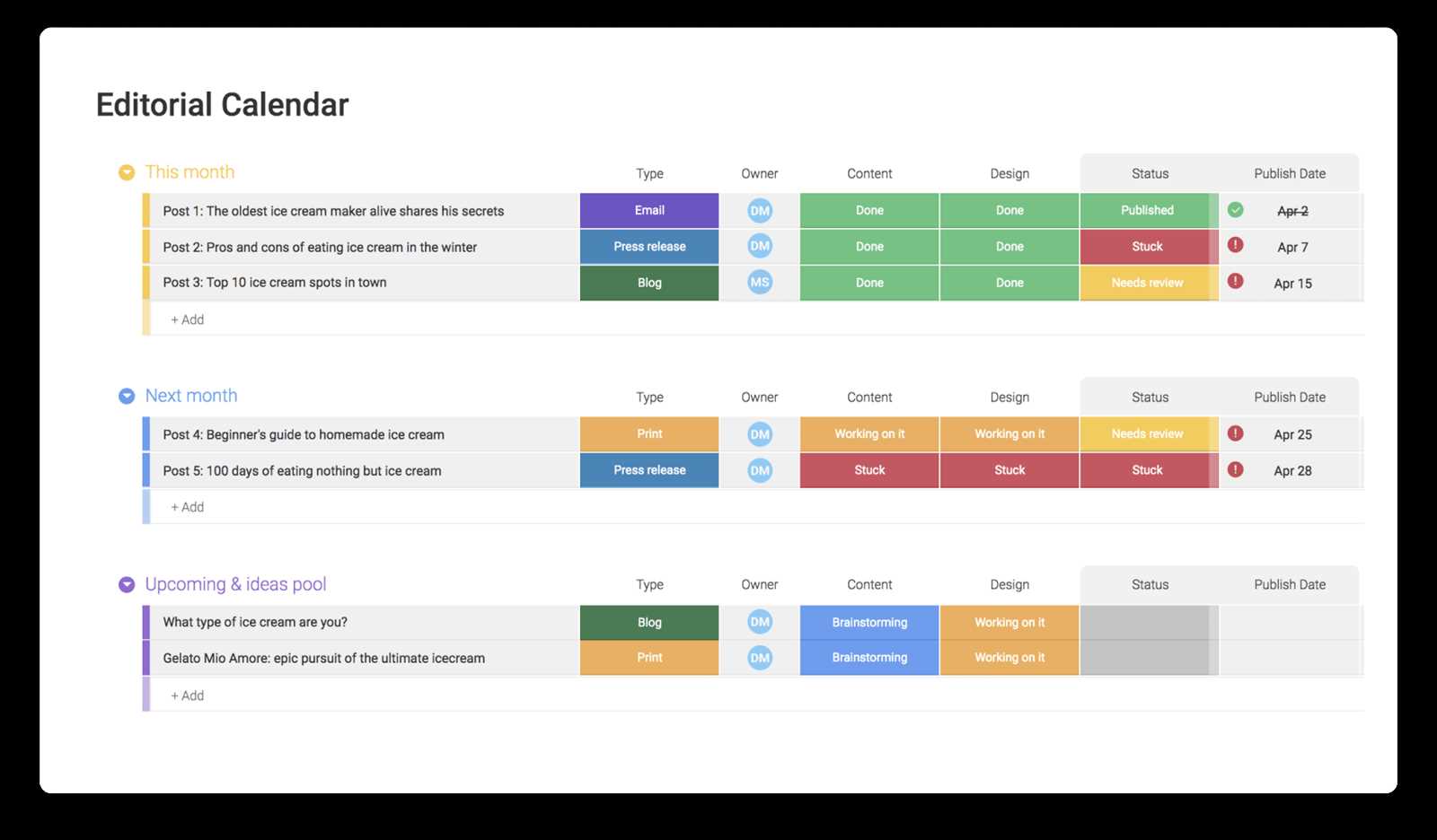 email campaign calendar template