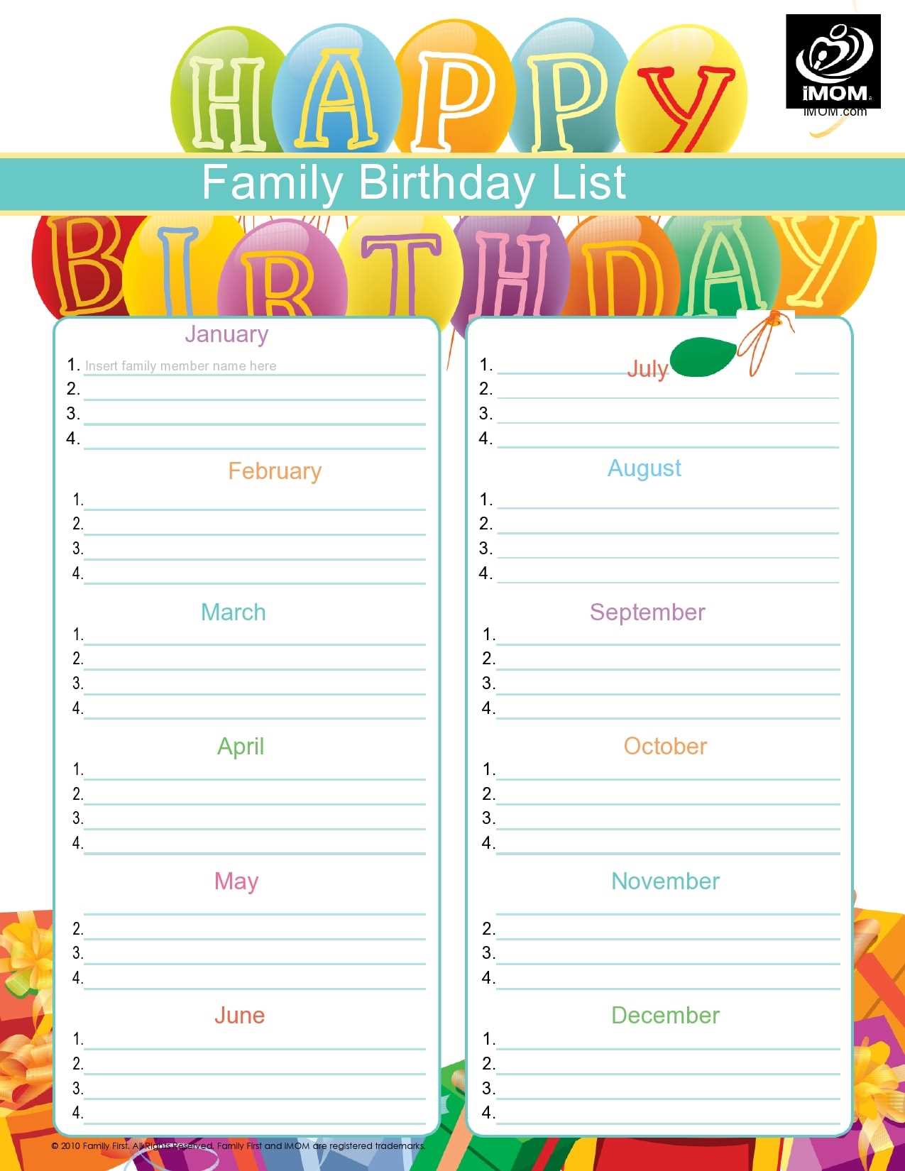 employee birthday calendar template