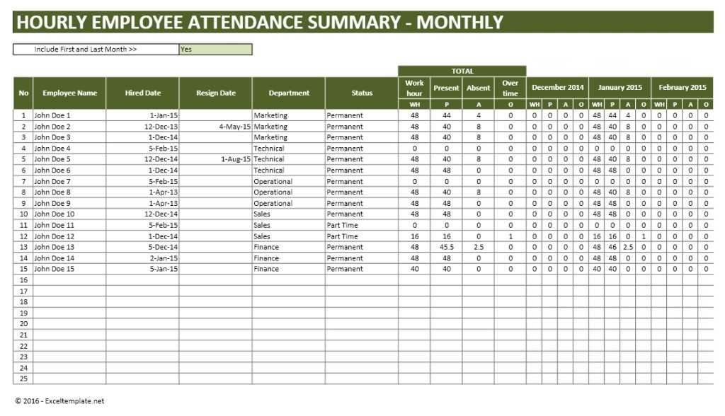 employee vacation tracking calendar template