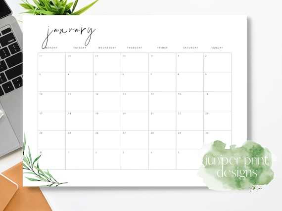 etsy calendar template