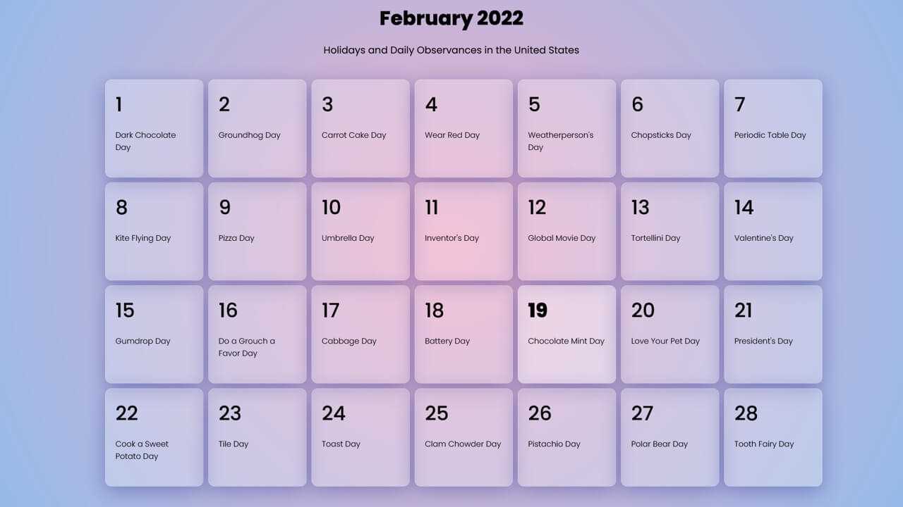 event calendar template html css