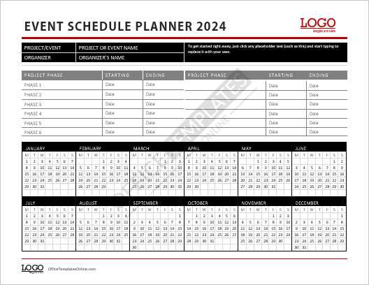 event calendar template