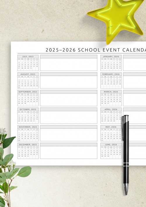 events calendar 2025 template